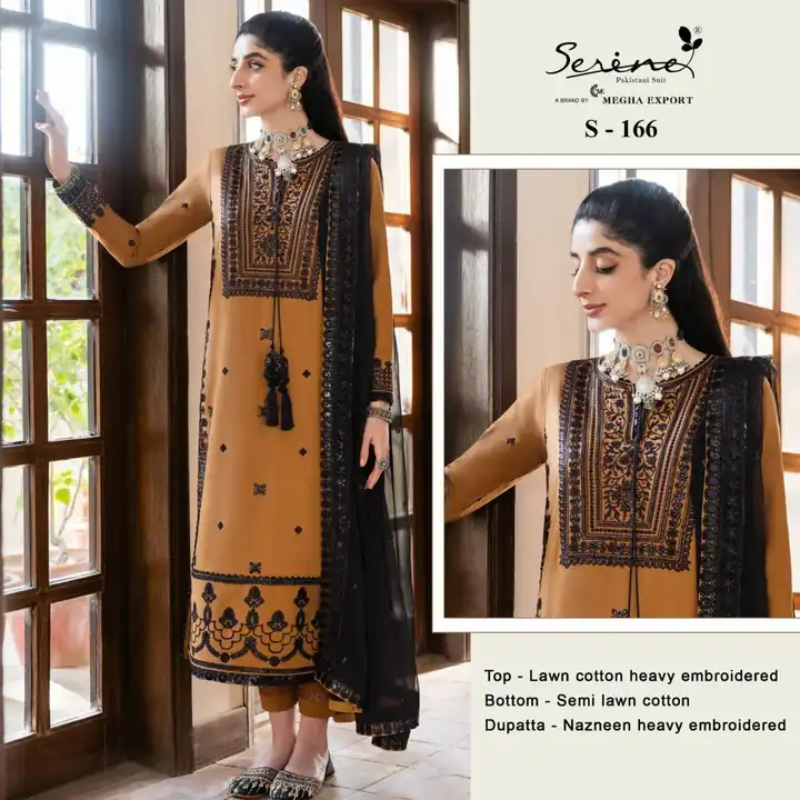 _*BRAND NAME*_:- SERINE®️ 

_*D NO*_:- S-154
_*Top*_:- ORGANZA HEAVY EMBROIDERED WITH NECK HANDWOR uploaded by Fashion Textile  on 6/17/2023
