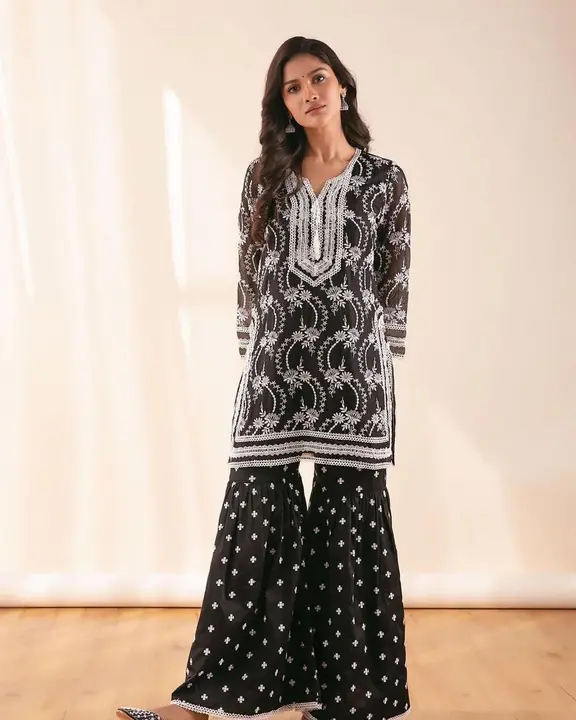 *DESIGNER NEW BLACK HEAVY COTTON THREAD WORK SUIT WITH WORK SARARA AND WORK DUPATTA* 

*CODE :- LG-1 uploaded by Fashion Textile  on 6/17/2023