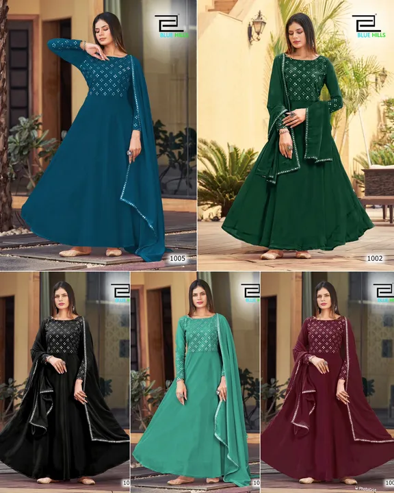 *Andaaz* 

_Gown + Churidar + Dupatta Ready to Wear set in best 5 Color_

*Fabric Details:*

*Gown:* uploaded by Fashion Textile  on 6/17/2023