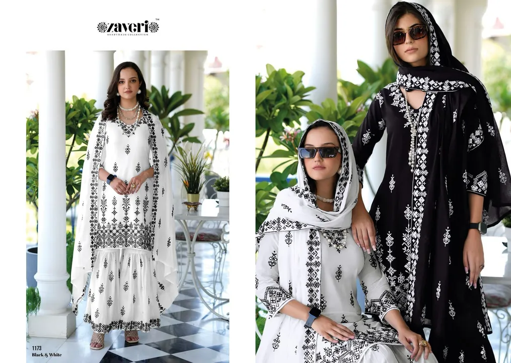 *Zaveri presents new collection* 

 BLACK - WHITE 🤍

*Top - pure mal-mal with fancy embroidery  w uploaded by Fashion Textile  on 5/30/2024