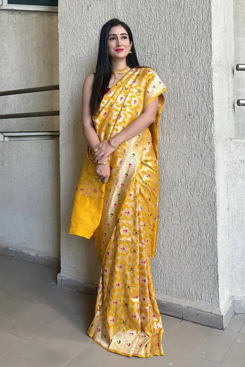Multi Color Thread Mina Border With Allover Butii Design Saree uploaded by DHANANJAY CREATIONS on 6/17/2023