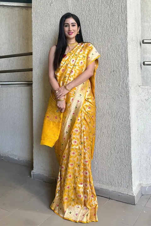 Multi Color Thread Mina Border With Allover Butii Design Saree uploaded by DHANANJAY CREATIONS on 6/17/2023