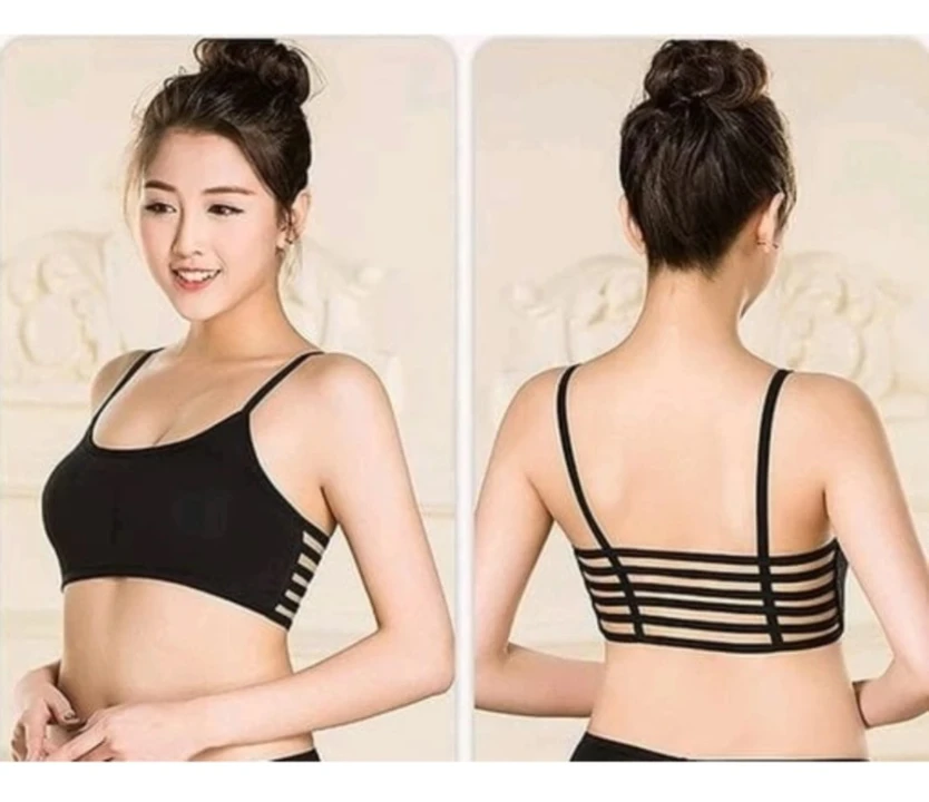  6 Straps Black Padded Cotton Bralette Bra (Removable Pads)(Size: Free) Girls Wire F uploaded by Ocean Enterprises on 6/17/2023