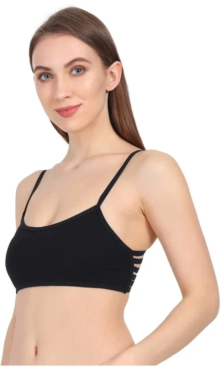  6 Straps Black Padded Cotton Bralette Bra (Removable Pads)(Size: Free) Girls Wire F uploaded by Ocean Enterprises on 6/17/2023