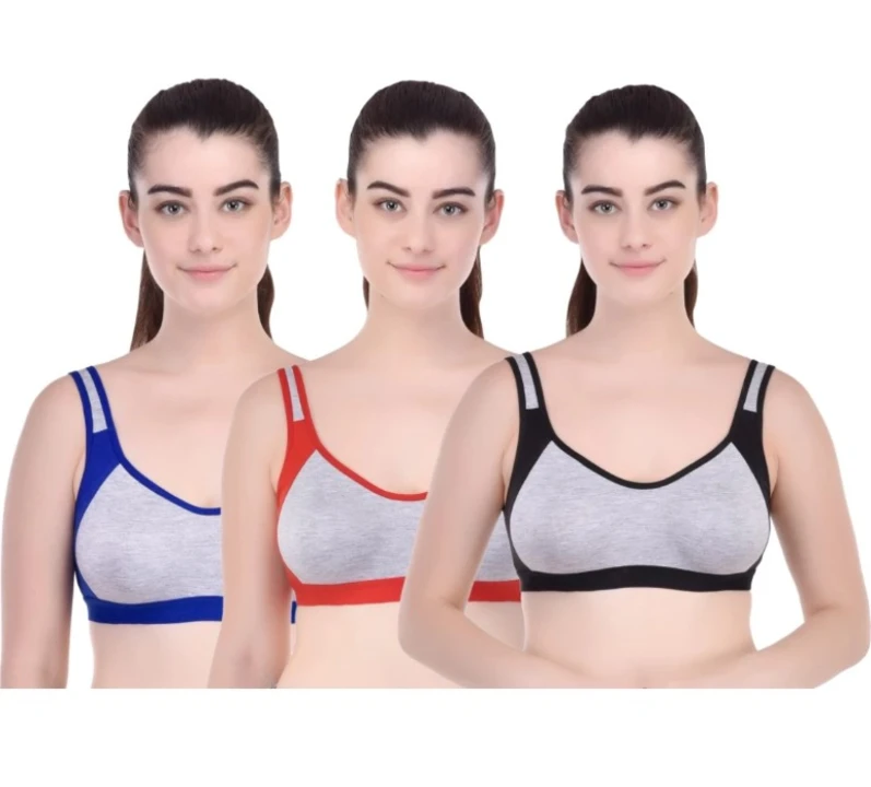 Multicolor Women's Imported Cotton Sports Bra Non-Padded Non-Wired Daily Workout Sport uploaded by Ocean Enterprises on 6/17/2023