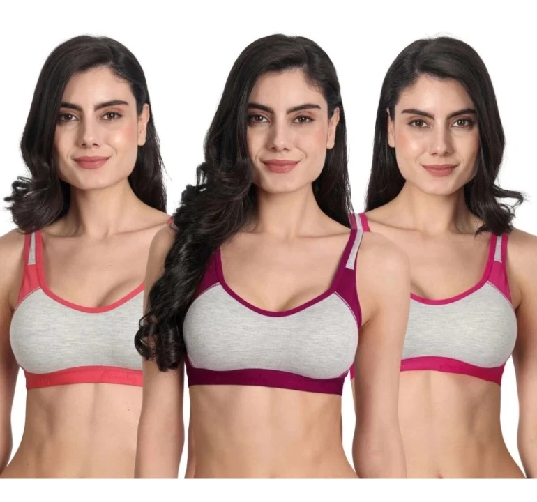 Multicolor Women's Imported Cotton Sports Bra Non-Padded Non-Wired Daily Workout Sport uploaded by Ocean Enterprises on 6/17/2023