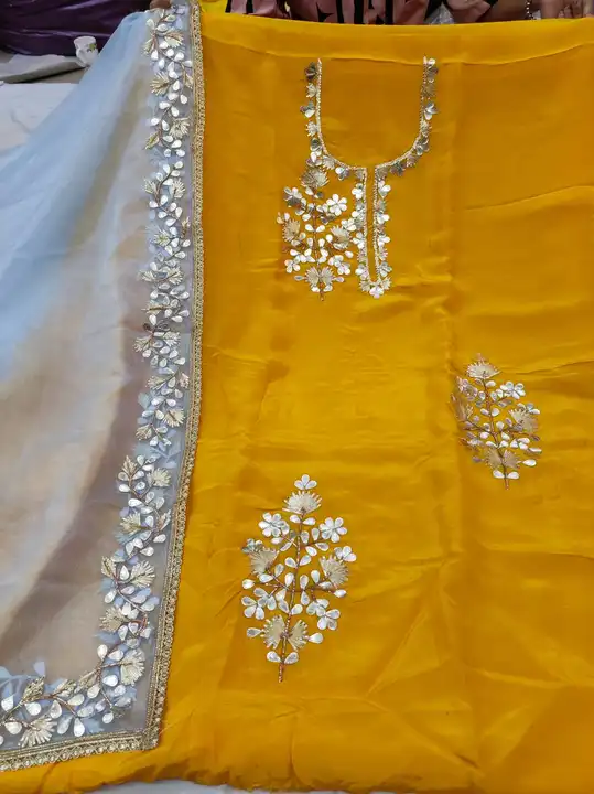 Upada silk suit with organza dupatta  uploaded by Manish sales on 6/17/2023