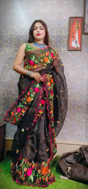 Organza Embroidery Cutwork Saree uploaded by Debasree Boutique on 6/17/2023