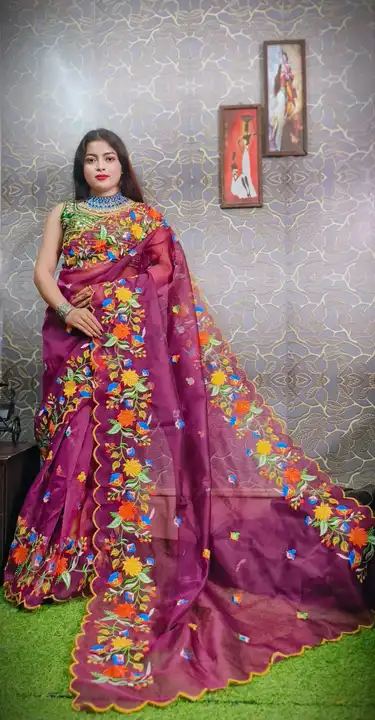 Organza Embroidery Cutwork Saree uploaded by Debasree Boutique on 6/17/2023