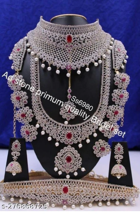 Post image I want 1-10 pieces of Bridal set in silver Coated  at a total order value of 10000. I am looking for Please don't send request if you don't have this product.. Please send me price if you have this available.