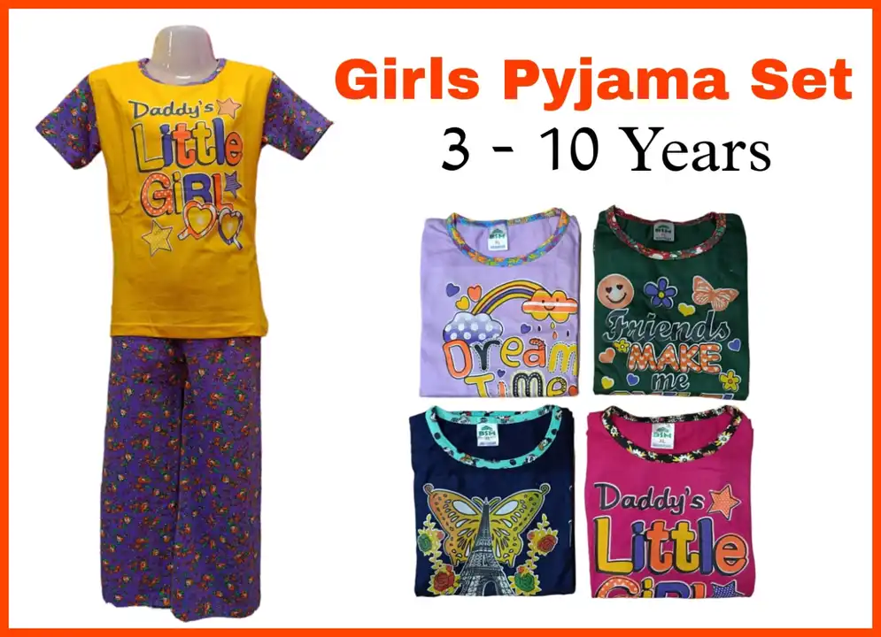 Girls Pyjama set ( 3 to 10 years) uploaded by Falcon enterprises on 6/17/2023