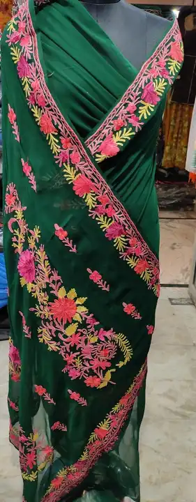 Gorget fabric saree with heavy ari work  uploaded by Dehqani Bros on 5/20/2024