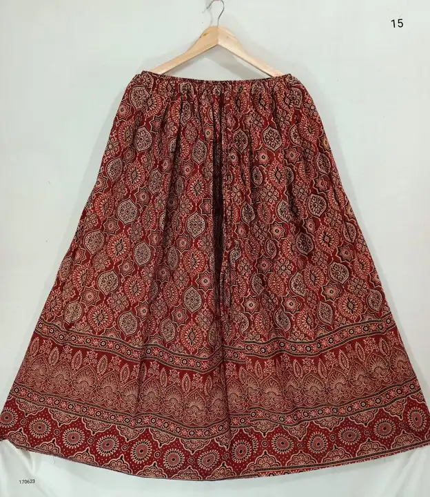 Ajrakh cotton skirt uploaded by Patralekha Textile on 6/17/2023