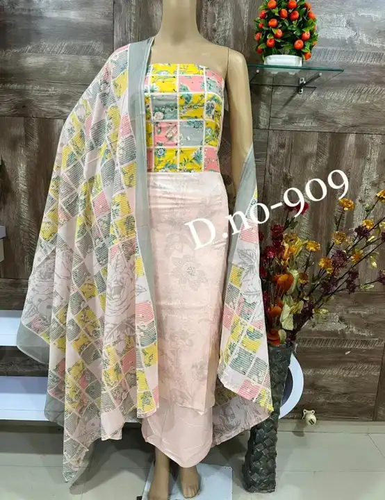 Pink Cotton Dupatta Suit and Dress Material  uploaded by Zuberiya Global on 6/17/2023