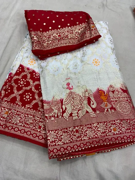 💥Super new design launch saree💥
 special saree 
👉👉pure Russian  Dola  faag   design silk fabric uploaded by Gotapatti manufacturer on 6/18/2023