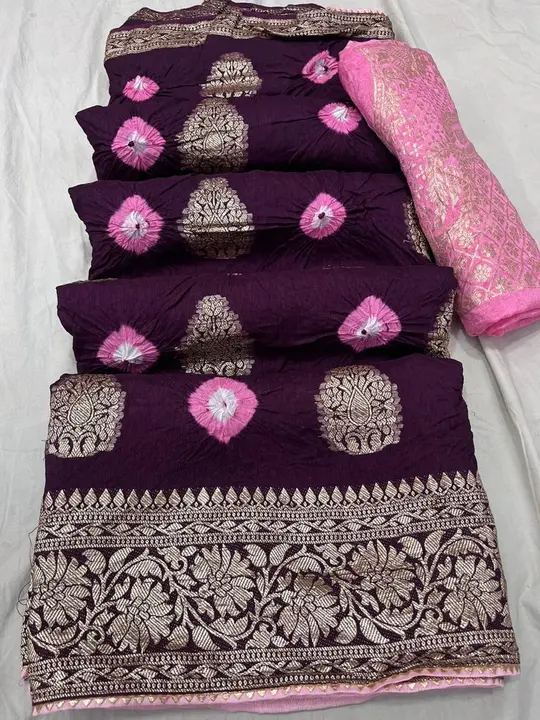 *discount price*


🥰🥰Original product🥰🥰


👉 Russian Dola fabric with colour bhandej whit beauti uploaded by Gotapatti manufacturer on 6/18/2023