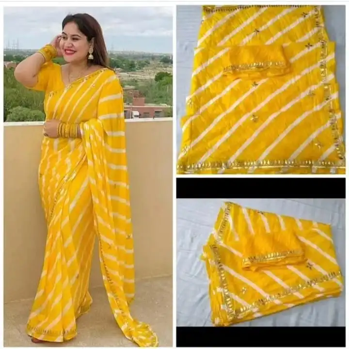 🔱🔱🔱🕉️🕉️🕉️🔱🔱🔱
🛍️🛍️ New launching🛍️🛍️
👉 Sami chinon fabric saree
👉 Fancy colour single  uploaded by Gotapatti manufacturer on 6/18/2023