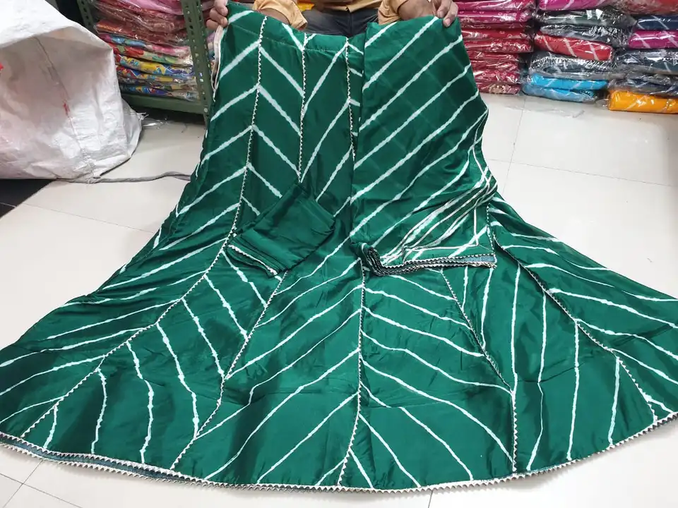 *😀😀Beautiful Lahenghas*😀😀
For This Season

* CHINON  silk langha WITH Jaipuri lhariya 🥻🥻🥻 dai uploaded by Gotapatti manufacturer on 6/18/2023