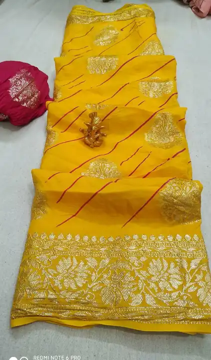 New launched💥 Enjoy this Saavan season special 💠💠💠  pyor Russian silk lehriya Saree⚡⚡

✨Pyore  R uploaded by Gotapatti manufacturer on 6/18/2023