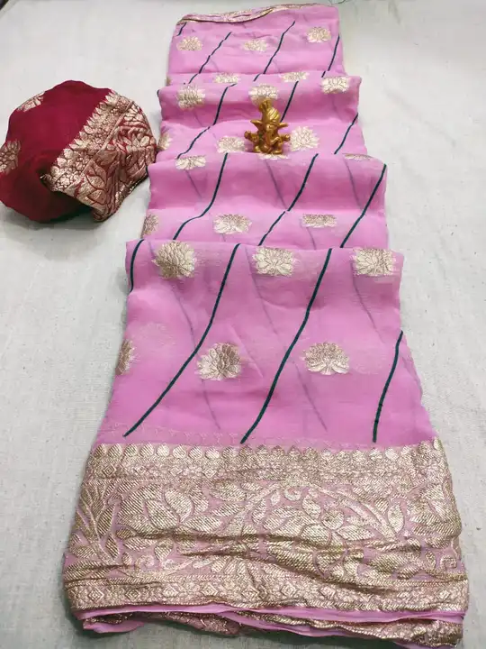 New launched💥 this summer season special 💠💠💠  Pyore jorjat lehriya Saree⚡⚡

✨Pyore jorjat fabric uploaded by Gotapatti manufacturer on 6/18/2023