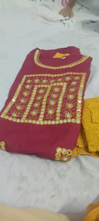 Mirror embroidery work suits uploaded by Sri Durga on 6/18/2023
