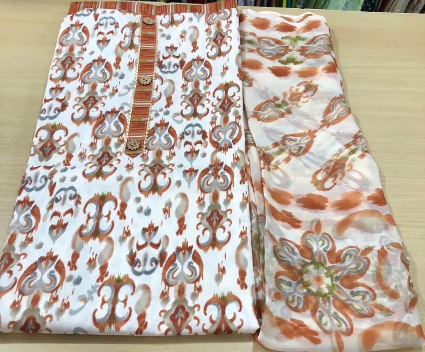 Designer Cotton Suits with Designer Shiffon Dupatta  uploaded by Texla Fab Pvt Ltd on 6/18/2023