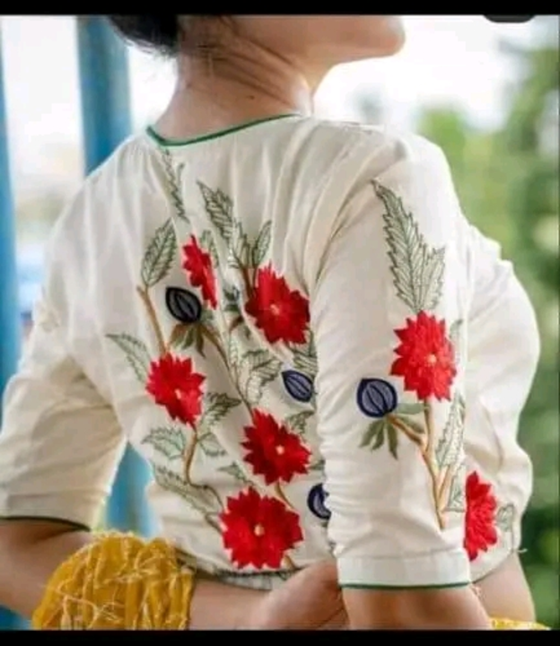Malai cotton blouse with embroider6y work  uploaded by Blouse manufacturer  on 6/18/2023