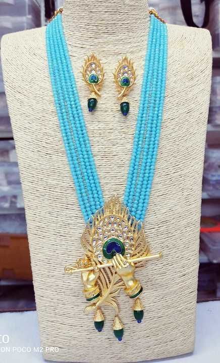 Post image Beautiful bansuri necklace of banke bihari just Rs 480 0nly more colours r available