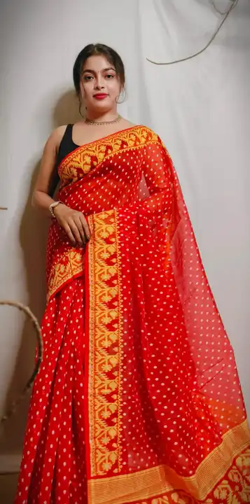 Soft dhakai jamdani saree  uploaded by Saree Bazzer on 6/18/2023