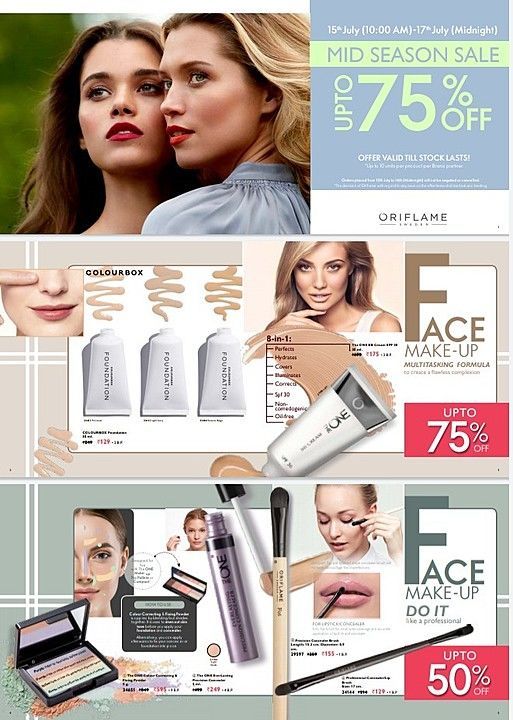 Post image This Sale is only valid from Today till 17th July. 
Please COMMENT to place an Order. 
Contact for being an Oriflame Brand Partner-
https://wa.me/918369813102