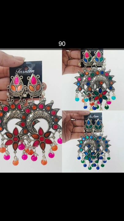 Afghani enamel earrings  uploaded by Affordable earrings collection  on 6/18/2023