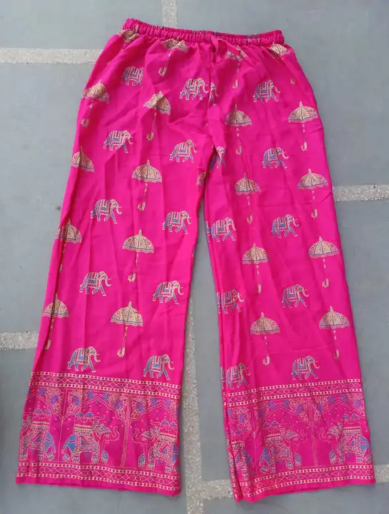 Jaipuri printed plazzos uploaded by Kanak creations on 6/18/2023