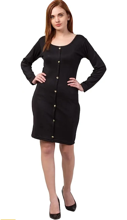 Front button full sleeve short knee dress uploaded by Karn cloth house on 6/18/2023