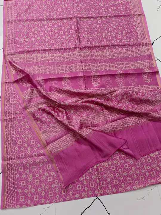 Handblock fancy mulbary print chanderi saree uploaded by Virasat handloom chanderi on 6/18/2023