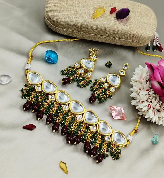 Kundan choker necklace set uploaded by Manath on 6/19/2023