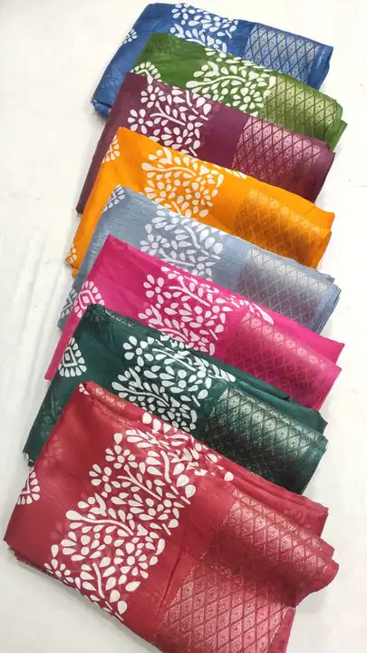 Crystal Cotton Sari with Blouse uploaded by Aditya Jain Enterprises on 6/19/2023