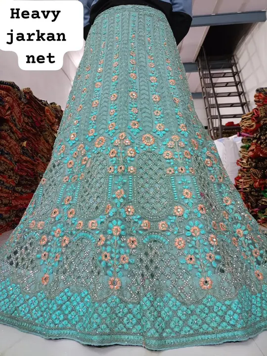 Net fabric full jarkan with mirror work  uploaded by Srija collection on 6/19/2023