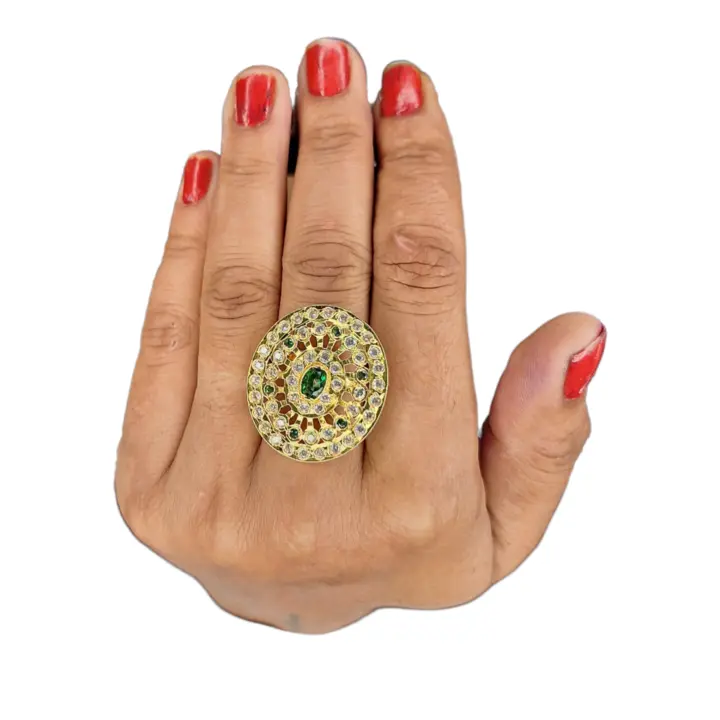 Khama Ghani Outlets Special Gold Handmade Polish Jadau Traditional Ring uploaded by KHAMA GHANI OUTLETS on 6/19/2023