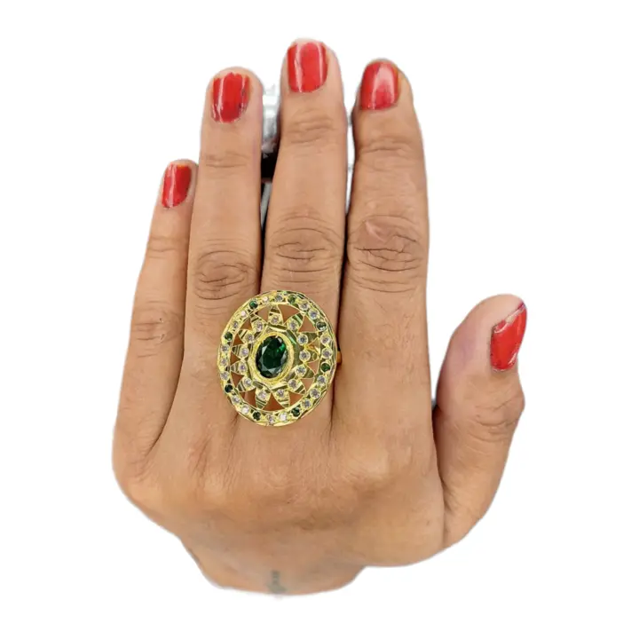 Khama Ghani Outlets Special Gold Handmade Polish Jadau Traditional Ring uploaded by business on 6/19/2023