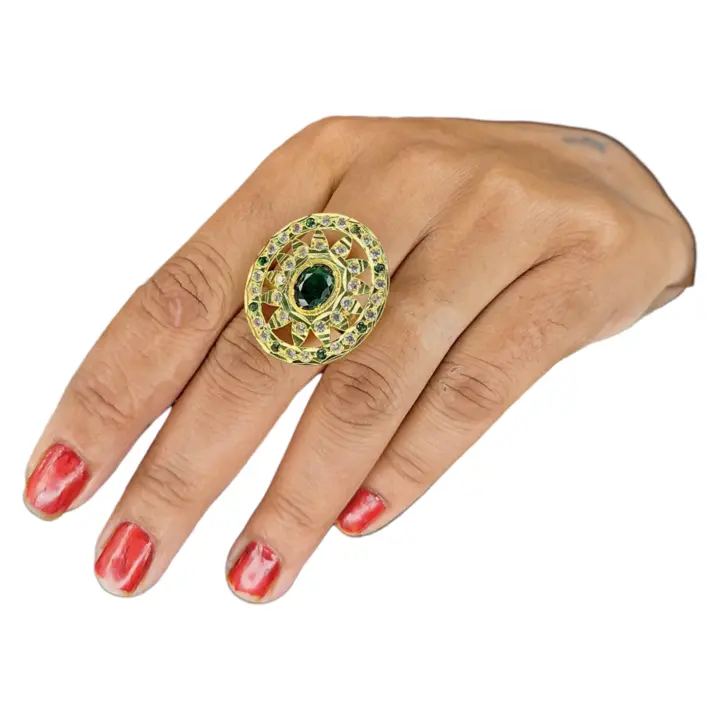 Khama Ghani Outlets Special Gold Handmade Polish Jadau Traditional Ring uploaded by KHAMA GHANI OUTLETS on 6/19/2023