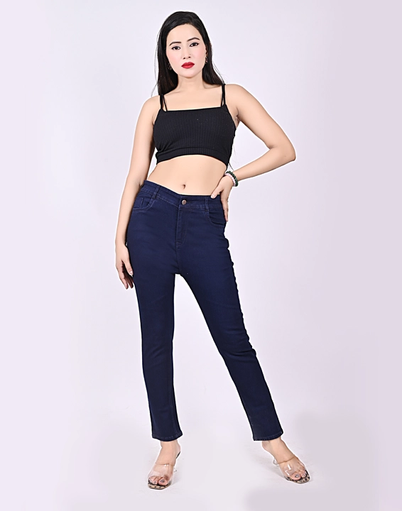 SINGLE BUTTON HIGH RISE DENIM JEANS (GREY)
Name: SINGLE BUTTON HIGH RISE DENIM JEANS (Navy)
Fabric:  uploaded by business on 6/19/2023