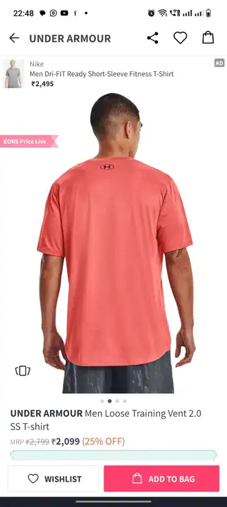 Reebok net fabric r neck tshirt for mens  uploaded by Shrey creation  on 6/19/2023