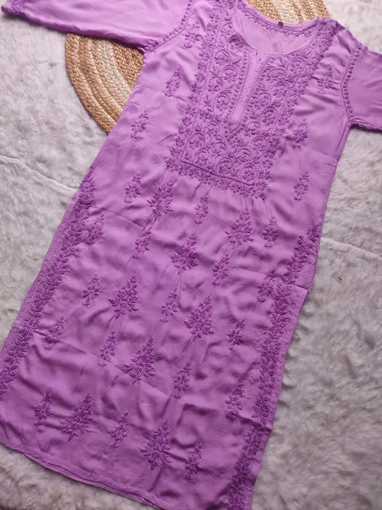*The Lucknoweez*

*New Launch*

*🤩 Beautiful Dyed Modal  Chikankari Handwork Kurti 🤩* 


🎽 Fabric uploaded by Fashion Textile  on 6/19/2023