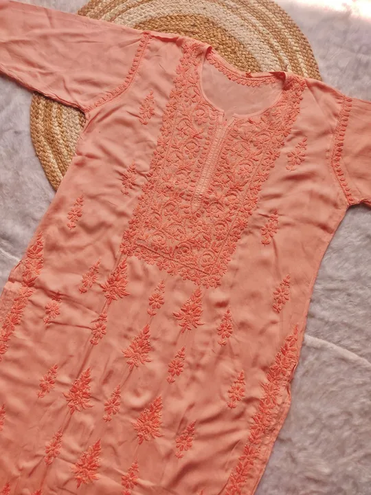 *The Lucknoweez*

*New Launch*

*🤩 Beautiful Dyed Modal  Chikankari Handwork Kurti 🤩* 


🎽 Fabric uploaded by Fashion Textile  on 6/19/2023