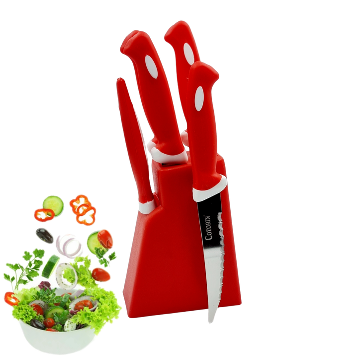 Kitchen knife set with Plastic stand uploaded by business on 6/19/2023