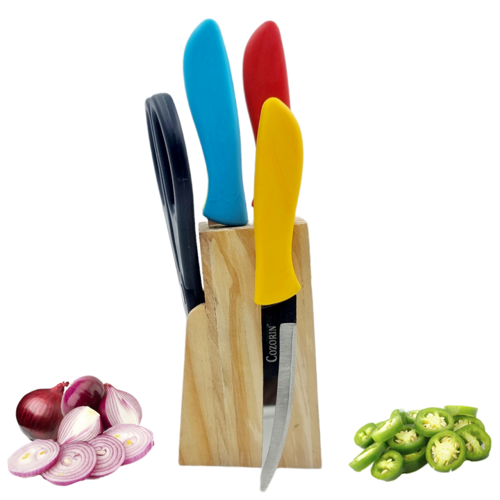 Kitchen knife set with wooden stand uploaded by Real Industries on 6/19/2023