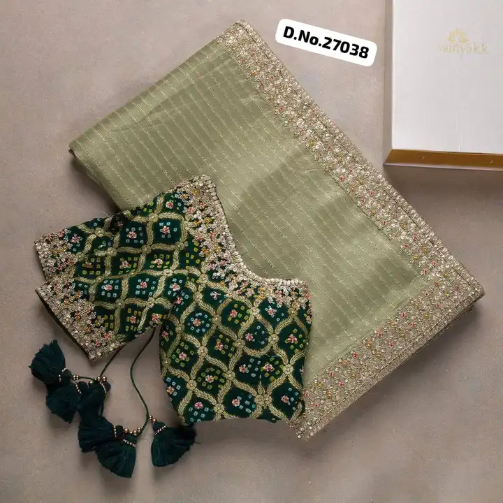*🥻WE ARE LAUNCHING NEW SUPERHIT EMBROIDERY LACE BORDER SAREE WITH VISCOSE ZARI WEAVING FABRIC,BANDH uploaded by business on 6/19/2023