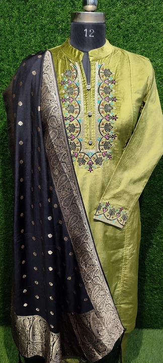 Amritsar three piece kurti set with jari dupatta and excellent embroidery work  uploaded by business on 6/19/2023
