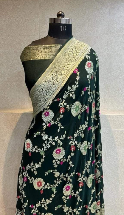 Exclusive Banarasi semi georgette silk saree  uploaded by business on 6/19/2023