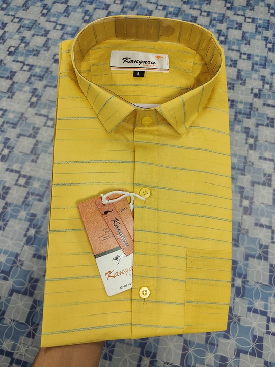 Brand - *kangaru*
Cloth - *paper cotton shirts*
Quality - *💯 papercotton*
Sizes available - *M/L/XL uploaded by GANESH MENS WEAR on 6/19/2023